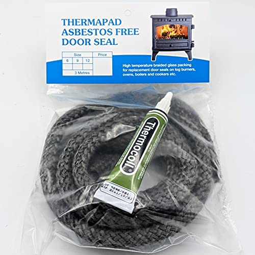 Black THERMAPAD Door Seal Pack 9mm x 3M + 17ml Thermocoll Adhesive