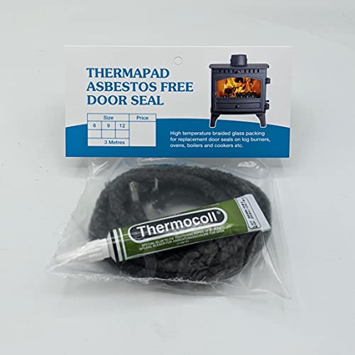 Black THERMAPAD Door Seal Pack 6mm x 3M + 17ml Thermocoll Adhesive